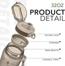32oz Motivational Water Bottles with Time Marker & Fruit Strainer, Transparent Gradient Color Water Bottle with Times to Drink, Leakproof & BPA Free, Reusable Bottle with Strap (No Straw) by CozyNest Decor