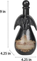 Braxio Gothic Home Decor Potion Bottles - Resin Black Gargoyles Halloween Potion Bottles Room Decor Aesthetic Gift for Women Halloween Prop Accessory Display Bottles 4.25 * 4.25 * 9.5 Inch by CozyNest Decor