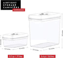 DWËLLZA KITCHEN Large Airtight Food Storage Containers - Clear Plastic Bulk Food Pantry & Kitchen Storage Containers for Flour, Sugar and Baking Supplies 4 Pcs. BPA-Free, Keeps Fresh & Dry (White) by CozyNest Decor