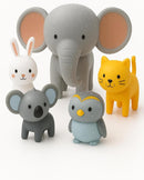 SplashEZ Animals Bath Toys for Toddlers, Mold Free Bath Toys for Kids, No Hole for Water Soft Durable Elephant Play Set for Bathtub, Pool, Shower Boys & Girls, No Mold, Ages 0-1-3-4-5-6-8 by TinyTreasures Baby Boutique