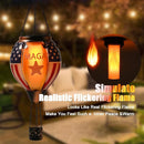 U.S Flag Hot Air Balloon Solar Lantern - MAGA Simulated Flickering Flame Stained Glass Light for Outdoor, Yard Hanging/ Waterproof IP65, Ideal 4th of July Gift for Patriot Veterans Patio Decor by GreenHaven Gardens