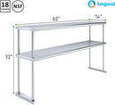 AmGood Double OverShelf Stainless Steel NSF - Many (60" Long x 14" Deep) by CozyNest Decor
