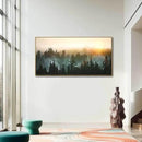 Living Room Wall Art Sunrise Misty Forest 24"x48" Modern Home Wall Decor Plants Wall Decorations Framed Artwork for Bedroom Dining Room Office Hotel by CozyNest Decor