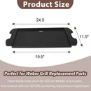 Weber Traveler Griddle Plate, Cast Iron, Black, Rectangular, 24.5'L x 11.5'W x 2'H, Fit for Weber Traveler Grills 9010001 9020001 9030001 9013001 9011701, Replacement Part 7034, with Carry Bag by GreenHaven Gardens