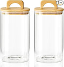 Sweejar 2 qt Glass Food Storage Jars with Airtight Lid, Half Gallon Laundry Pods Container, 64 oz Glass Jars for Laundry Room Organization, 2 Pack by CozyNest Decor