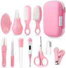 PandaEar Baby Healthcare and Grooming Kit, Baby Safety Set Baby Comb, Brush, Finger Toothbrush, Nail Clippers, Scissors, Nasal Aspirator, Baby Essentials Nursery Care Kit (Pink) by TinyTreasures Baby Boutique
