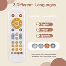 Nueplay Baby TV Remote Control Toy with Light and Sound, Toddler Realistic Controller with 3 Languages, Early Educational Learning Musical Toys, Preschool Infant Boys Girls 6, 12, 18 Months, White by TinyTreasures Baby Boutique