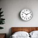Atomic Wall Clock Analog 14 Inch Battery Operated Modern Decorative for Living Room Kitchen Office Bedroom Bathroom(Silver) by CozyNest Decor
