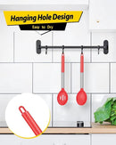 Pack of 2 Large Silicone Cooking Spoons,Non Stick Solid Basting Spoon,Heat-Resistant Kitchen Utensils for Mixing,Serving,Draining,Stirring (RED) by CozyNest Decor