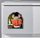 Mouse Reading Book Wall Sticker Decal – Kids Room, Classroom, Home Decor, Bookcase, Book Lover Gift, Children's Bedroom, Nursery, Cute Mouse, MICESTERPIECE by CozyNest Decor