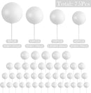 75 Pieces White Cake Balls Topper Decorations Foam Cupcake Topper Mini Balloon Cake Topper Picks for Cake Deco Birthday Party Wedding by TinyTreasures Baby Boutique