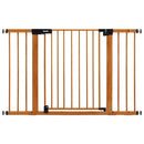 BABELIO 29-48" Metal Baby Gate with Brown Wood Pattern, Auto Close Dog Gate for The House, Stairs and Doorways, Pressure Mounted Pet Gate with Door, Safety Gate for Child and Pets by TinyTreasures Baby Boutique