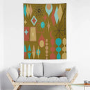 ICMOLYYENLO Boho Medieval Cat Tapestry, Abstract Atomic Starburst Geometric Aesthetic Art Wall Hanging For Bedroom Living Room Dormitory 60x60 Inches by CozyNest Decor