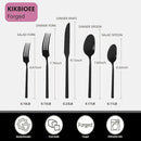 Black 20 Piece Stainless Steel Silverware Set, Handle Flatware, Modern Mirror Finish Cutlery Set, Service for 4, Dishwasher Safe by CozyNest Decor