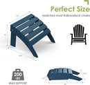GreenVines Adirondack Ottoman Set of 2, HDPE All Weather Outdoor Folding Footrest, Plastic Adirondack Chair Footstool for Deck Backyard Patio Outside Poolside Porch Lawn, 19.7 inch Width, Blue by CozyNest Decor