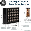 AllSpice Spice Rack Organizer, Wood, 525 Unique Labels, Countertop or Wall Mount, Includes 30 4oz Jars- Matte Black by CozyNest Decor