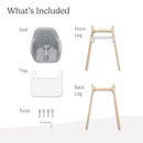 UPPAbaby Ciro High Chair/Sleek, Easy-to-Clean Design/Perfect-Fit Tray to Bring Baby to Table/Patent-Pending Harness/Dual-Position, 180-Degree Rotating Footrest/Chloe (Grey/Rubberwood) by TinyTreasures Baby Boutique