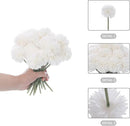 Kimura's Cabin 20Pcs Fake White Flowers Artificial Chrysanthemums Ball Flower Faux Silk Mums Flowers for Wedding Party Home Kitchen Table Core Decoration DIY Bouquets (White) by CozyNest Decor