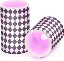 Flickering Flameless Candles, Black White Rhombuses Checkered LED Candles with Remote Timer, Set of 2 Battery Operated Candle for Valentine Wedding Birthday by GreenHaven Gardens