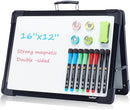 Small Dry Erase White Board – TANKEE Magnetic Desktop Foldable Whiteboard Portable Mini Easel Double Sided on Table Top with Holder for Drawing, Teacher Instruction, Memo Board by TinyTreasures Baby Boutique