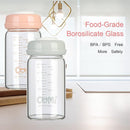 COMI Wide Neck Glass Breastmilk Collection n Storage Bottle, 6oz with Screw Ring Sealing Disk; Re-markable Sealing Disc. BPA Free, Fits Breast Pumps & Nipples (2 Pack Pink Lids) by TinyTreasures Baby Boutique