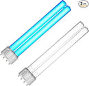 2 Pack 18 Watts UV Light Bulb Replacement UV Light for Pond Clarifier for Outdoor Ponds 4-Pin Base by GreenHaven Gardens