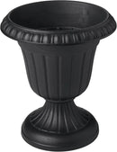 PL10BK Classic Traditional Plastic Urn Planter Indoor/Outdoor, 15" x 13", Black by GreenHaven Gardens