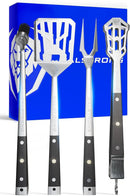DALSTRONG 4-Piece Professional BBQ Pitmaster Grill Set - Premium High-Carbon Stainless Steel Grilling - 18 inch Length - Silicone Brush, Spatula, Tongs, Fork - G10 Handles by GreenHaven Gardens