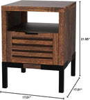 Bme Millie Solid Acacia Wood Rustic Nightstand with Drawers & Open Shelf, Pre-Assembled Industrial Modern Side Table for Living Room, Bedroom by CozyNest Decor