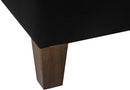 Adeco 17.5" Square Fabric Ottoman with Storage - Upholstered Cotton Linen Foot Rest - Flip Top Footstool with Sturdy Wood Legs, Small Cube Coffee Table Extra Seat for Living Room, Bedroom, Black by CozyNest Decor