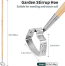 Berry&Bird Garden Weeder Hoe, 63'' Stainless Steel Hula Hoe for Weeding, Action Stirrup Hoe for Gardening Loop Scuffle Hoe with Wooden Long Handle Hand Weeder Tool Push Pull Dutch Hoe Heavy Duty by GreenHaven Gardens