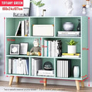 IOTXY Wooden Open Shelf Bookcase - 3-Tier Floor Standing Display Cabinet Rack with Legs, 8 Cubes Bookshelf, Tiffany-Green by CozyNest Decor