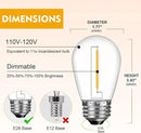 48 Pack LED S14 Replacement Light Bulbs, Shatterproof Outdoor 1 Watt to Replace 11Watts String Incandescent Bulb, Dimmable, E26 Regular Medium Screw Base, 2200K Warm White by GreenHaven Gardens