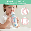 Silicone Baby Bottle Handles, 2PCS Bottle Handles for Dr Brown Narrow Bottles, Easy Grip Handles to Hold Baby Bottle, Easy Carry Handle Lightweight Bottle Handle(Pink/Orange) by TinyTreasures Baby Boutique