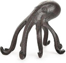 Sungmor Cast Iron Octopus Statue, Decorative Bookend, Cute Sculpture on Bookshelf or Desk, Creative Cell Phone Holder, Octopus Stand for Tablet, Black Brown by CozyNest Decor