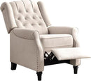 EBELLO 2 Pcs Pushback Recliner Chairs, Fabric Armchair Push Back Recliner with Rivet Decoration, Single Sofa Accent Chair for Living Room, Bedroom,Beige by CozyNest Decor