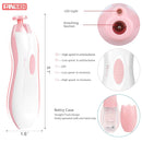 Baby Nail Trimmer Electric, FANSIDI Baby Nail File Infant Nail Clippers with 10 Grinding Pads 8 Sandpapers for Newborn Infant Toddler or Adults Toes Fingernails Care - AA Battery Operated (White/Pink) by TinyTreasures Baby Boutique