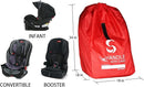 Car Seat Travel Bag for Airplane - Fits Convertible Car Seats, Infant carriers & Booster Seats, Black Upgrade by TinyTreasures Baby Boutique