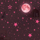 Glow in The Dark Stars and Moon Stickers for Ceiling, Luminous Wall Decals Decor for Bedroom Living Room, 407 dots + 27 Stars + 30cm Moon by CozyNest Decor