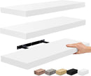 Sorbus Floating Shelves for Wall - 24" Bathroom Shelves, Wall Decor for Bedroom, Kitchen, Living Room, Home Decor & Book Storage - Mounted Floating Shelf with Invisible Brackets (White, 3 Pack) by CozyNest Decor