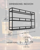 59" Large Wine Rack Wall Mounted with Bottle Glass Holder, 3-Tiers Metal Liquor Floating Shelves with LED Light, Wall Bar Shelf for Home, Restaurant, Commercial Bar, Kitchen Storage Display by CozyNest Decor