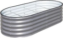 SnugNiture Galvanized Raised Garden Bed, 8x4x1.5ft Oval Metal Planter Box for Planting Outdoor Plants Vegetables by GreenHaven Gardens