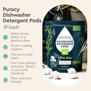 Puracy Dishwasher Pods, Natural Dishwasher Detergent, Free & Clear Dish tabs - Enzyme-Powered, Spot & Residue Free - TikTok Trend Items, Must Haves from TikTok Made Me Buy It (Citrus Skies, 18 Count) by TinyTreasures Baby Boutique
