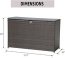Super Patio Wicker Outdoor Patio Storage Box Waterproof, 120 Gallon Large Deck Box Rattan Storage Bin for Cushions, Garden Tools, Pool, Brown by CozyNest Decor