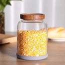 Glass Storage Jars with Airtight Lids, Set of 2 42 FL OZ (1250ml) coffee container with Wooden Lid, Glass Pantry Canister for Beans, Rice, Sugar and etc (6.3 inch high) by CozyNest Decor