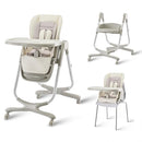 6 in 1 Convertible High Chairs for Babies and Toddlers,Portable High Chair with Dishwasher Tray and 4 Wheel,Booster Seat for Dining Table,Foldable Toddle and Baby Feeding Highchair (White) by TinyTreasures Baby Boutique