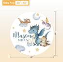 Custom Baby Crib Bedding Set, 5 Pcs Personalized Name Baby Crib Sets for Infant Toddler, Blue Dinosaur Nursery Bedding Set for Baby Boy, Double Layer Baby Bedding Sets Customized Gifts by TinyTreasures Baby Boutique