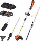 MAXLANDER 40V Hedge Trimmer, Weed Wacker Cordless, 8" Electric Pole Saw and Brush Cutter Blade, 4-in-1 Multi Garden Tools with 2 * 20V 4.0Ah Batteries and 1*Charger by GreenHaven Gardens