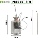 1 Gallon Stainless Steel Sprayer Hand Pump Sprayer with Pressure Gauge Safety Valve Adjustable Nozzle for Gardening Lawn and Cleaning by GreenHaven Gardens