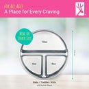 Elk and Friends Stainless Steel Divided Plates with Silicone Sleeve for Babies & Toddlers | Lids Included | Stay Put Suction | Dinner & Snack Plates | 2 Pack by TinyTreasures Baby Boutique